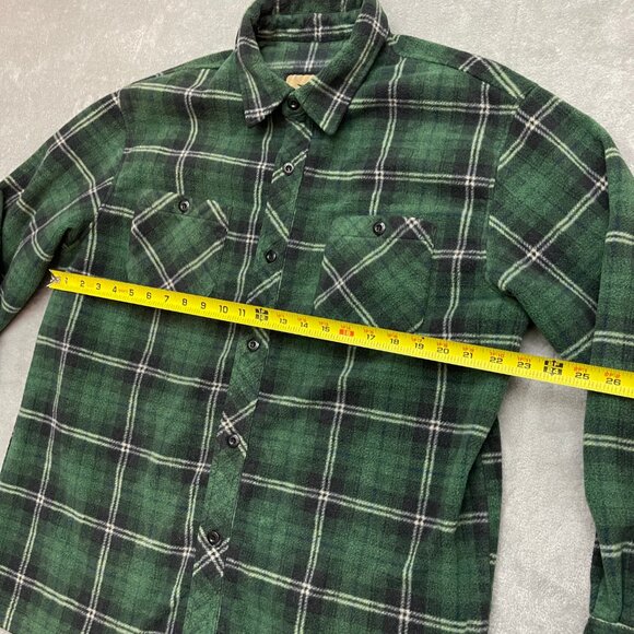Vintage Irish Setter Red Wings Men XL Green Plaid Heavy Flannel Shirt - Picture 5 of 8